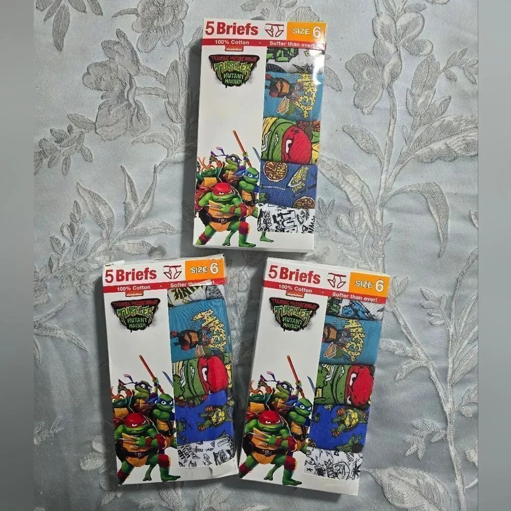 Bundle of 3 boxes Boys Teenage Mutant Ninja Turtles Cotton Briefs Underwear Sz 6